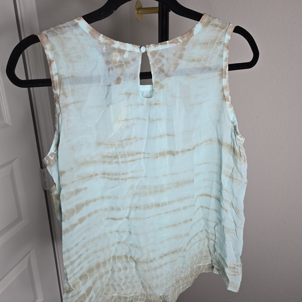 Buffalo David Bitton Sleeveless Top - Light Blue and Beige